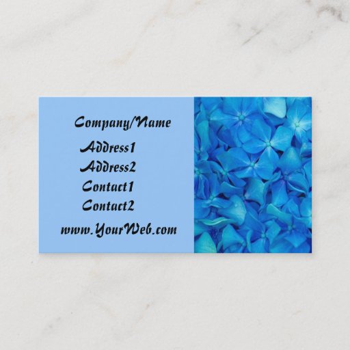Customizable Blue Hydrangea Business Card