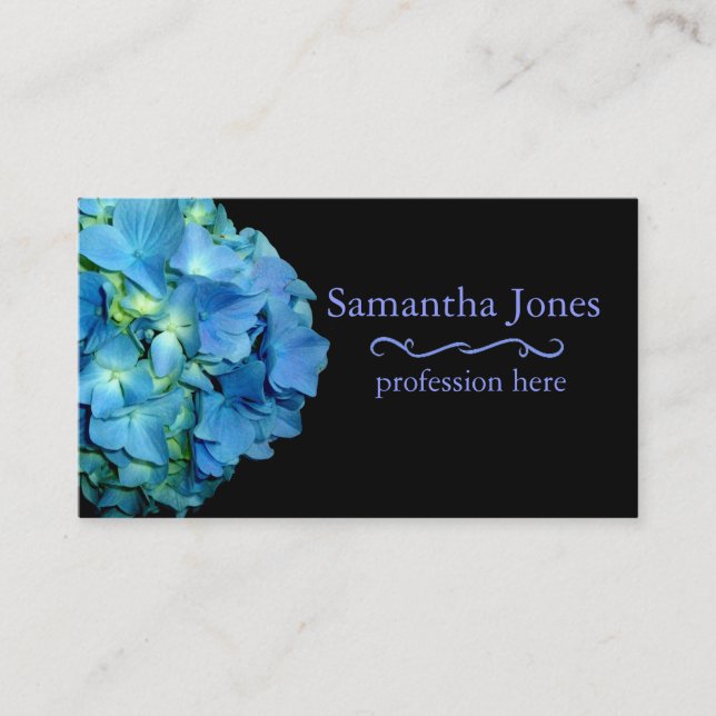 Blue Hydrangea Business Card (Front)