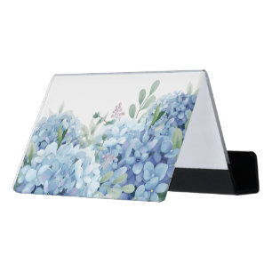 Blue Hydrangea Business Card Holder