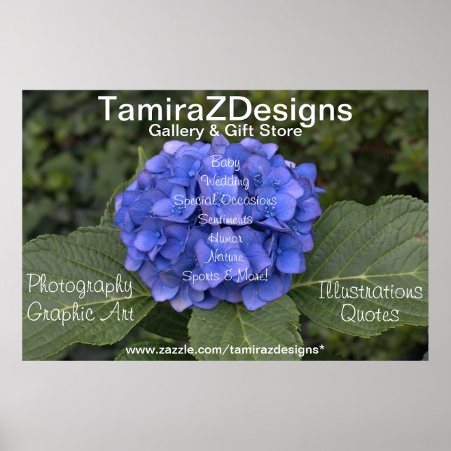 Blue Hydrangea Business POSTER Banner (Front)