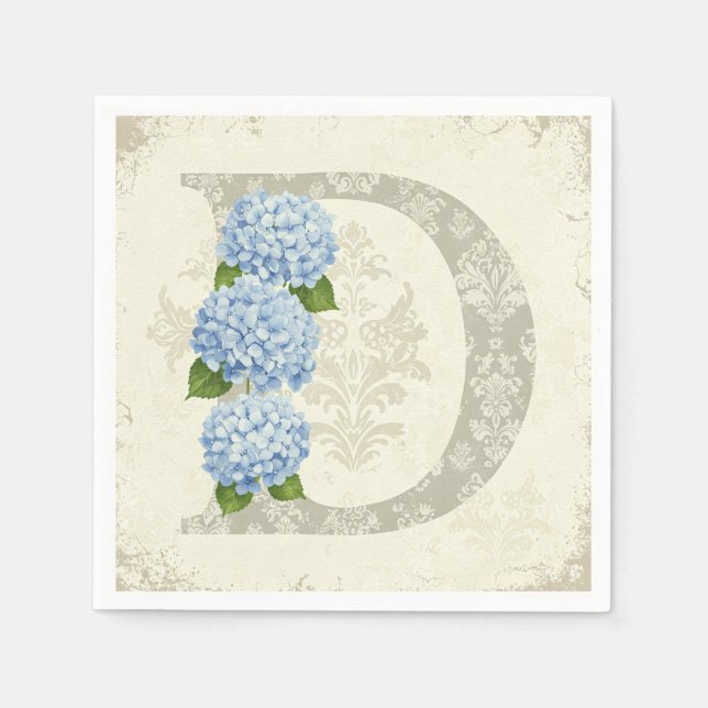 Blue Hydrangea, by Natasha Us Napkins (Front)