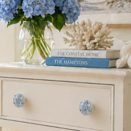 Blue Hydrangea Cabinet Knob Coastal Decor