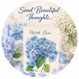 Blue Hydrangea Card Coastal Floral Greeting