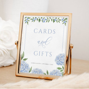 Blue Hydrangea Cards and Gifts Wedding Poster