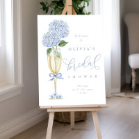 Blue Hydrangea & Champagne Gold Shower Welcome