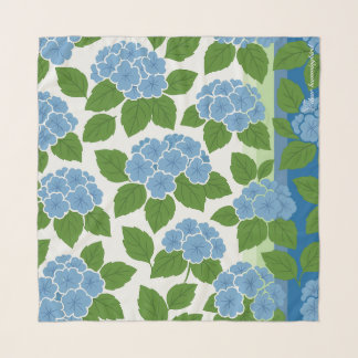 Blue Hydrangea Chiffon Scarf