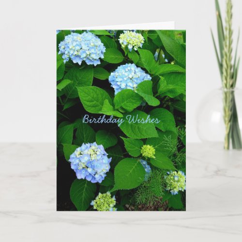 Blue Hydrangea Christian Birthday Card