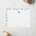 Blue Hydrangea Classic Coastal Personalized Note Card