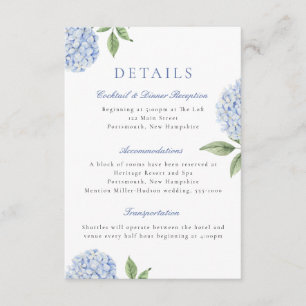 Blue Hydrangea Classic Details, Small Enclosure Card