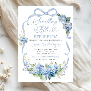 Blue Hydrangea Coquette Something Blue Bridal Invitation