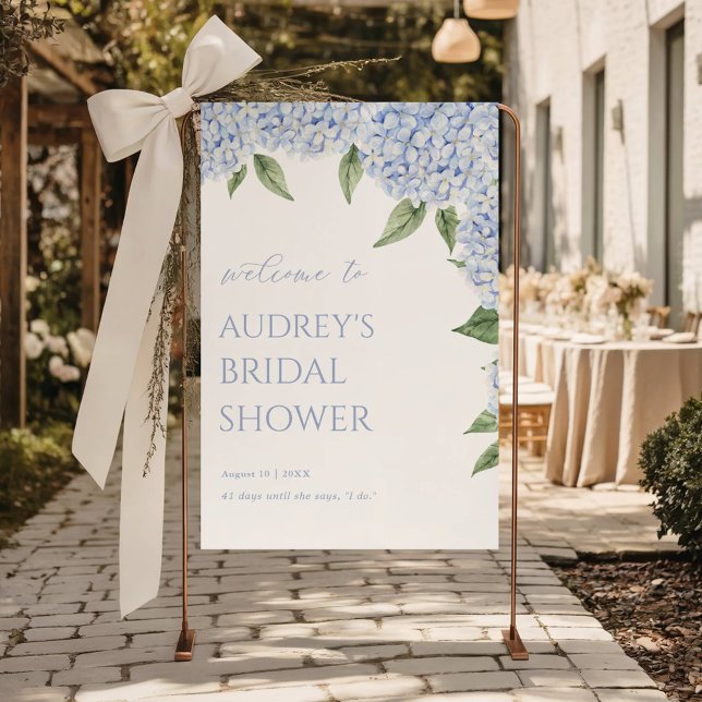 Blue Hydrangea Corner Design Extra Large Welcome Foam Board (Creator Uploaded)