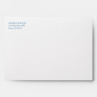 Blue Hydrangea Crest Monogram Matching Envelope