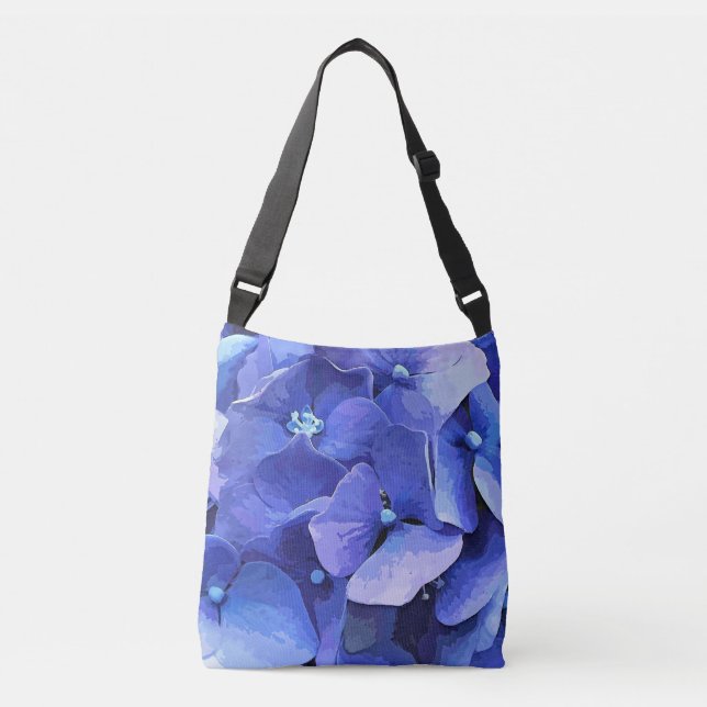 BLUE HYDRANGEA  CROSSBODY BAG (Front)