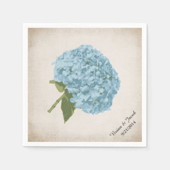 Blue Hydrangea Custom Wedding Napkins by Myweddingday at Zazzle