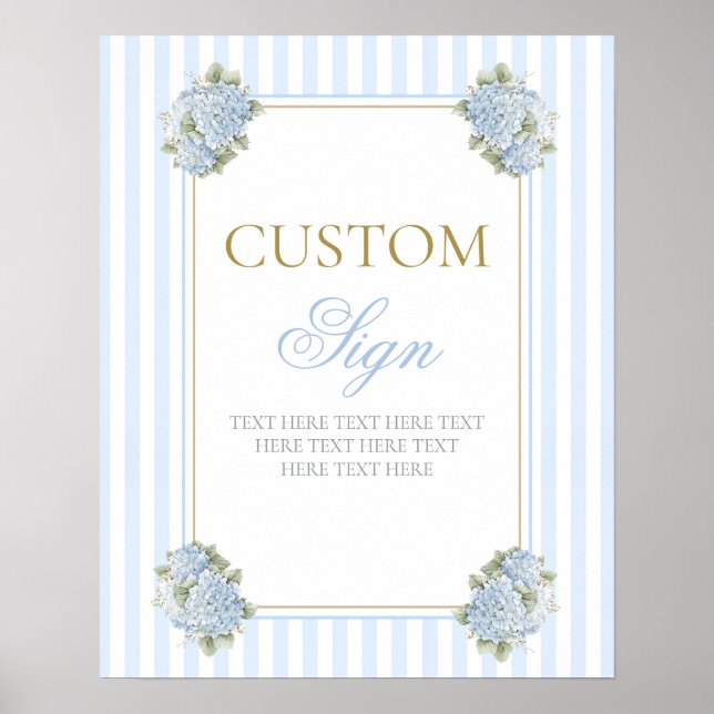 Blue Hydrangea Customized sign (Front)