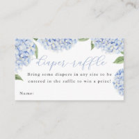Blue Hydrangea Diaper Raffle Card