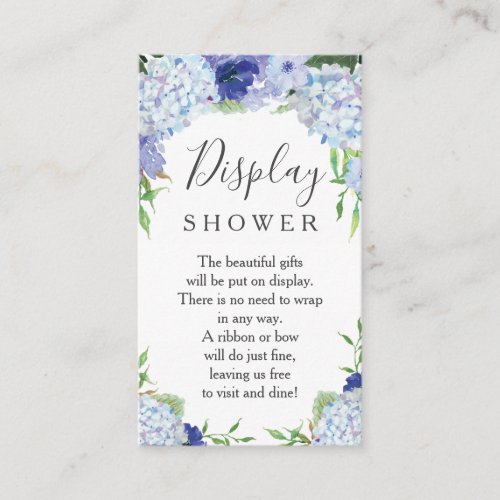 Blue Hydrangea Display Shower Bridal Shower Card