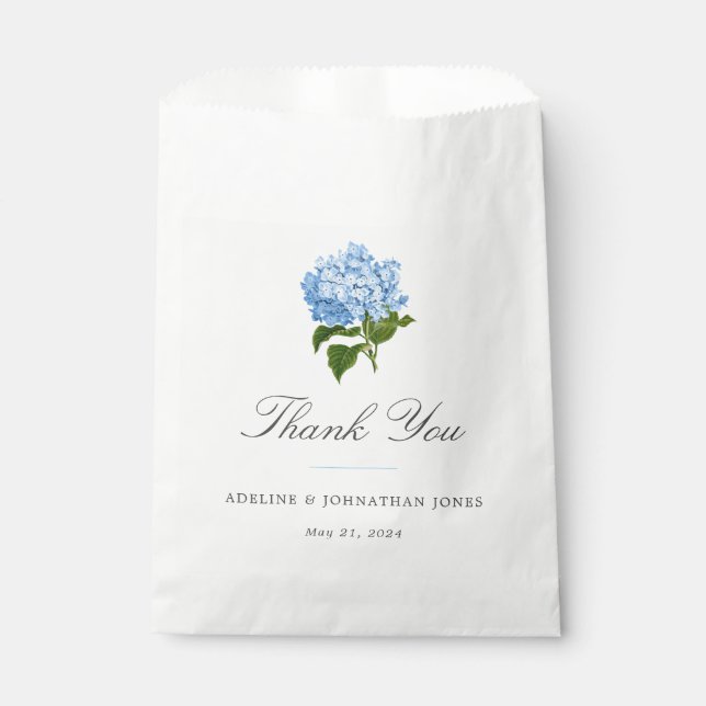 Blue Hydrangea Elegant Favor Bag (Front)