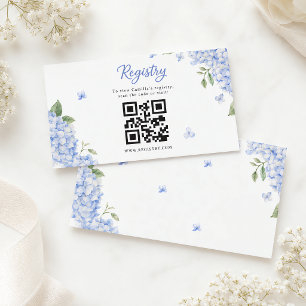 Blue Hydrangea Elegant Watercolor Floral Enclosure Card