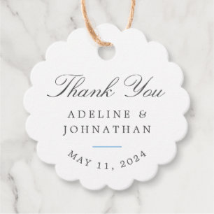 Blue Hydrangea Elegant Wedding Thank You Favor Tags