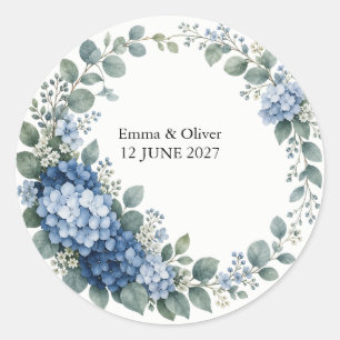 Blue Hydrangea Eucalyptus Wedding Favor Seal