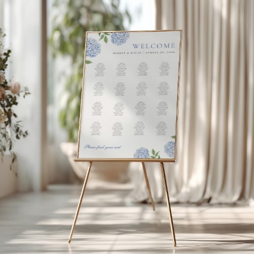 Blue Hydrangea Extra Large Seating Chart Poster