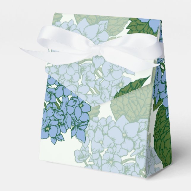 Blue Hydrangea Favor Boxes (Front Side)