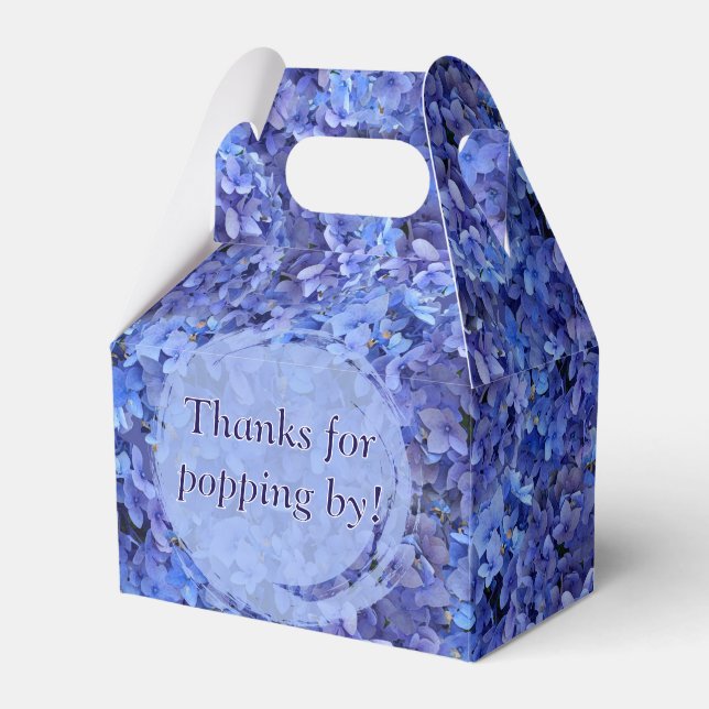 Blue Hydrangea Favor Gable Box (Front Side)