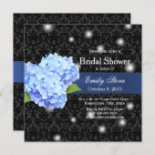 Blue Hydrangea & Fireflies Elegant Bridal Shower Invitation (Front/Back)