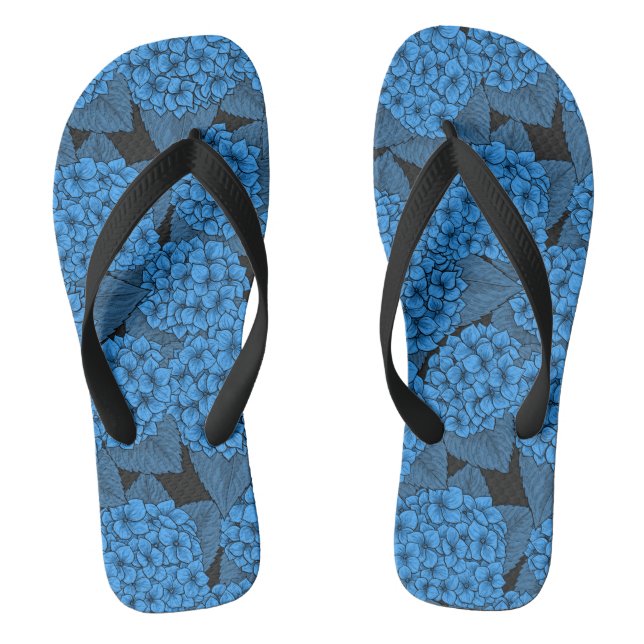 Blue hydrangea flip flops (Footbed)