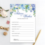 Blue Hydrangea Floral Advice and Wishes card<br><div class="desc">Elegant Blue Hydrangea Greenery Advice and Wishes card. For additional customization,  feel free to contact me!</div>