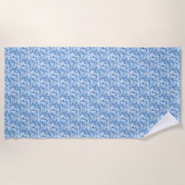 Blue Hydrangea Floral Beach Towel Blue Hydrangea Floral Beach Towel