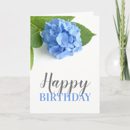 Blue Hydrangea Floral Birthday Card