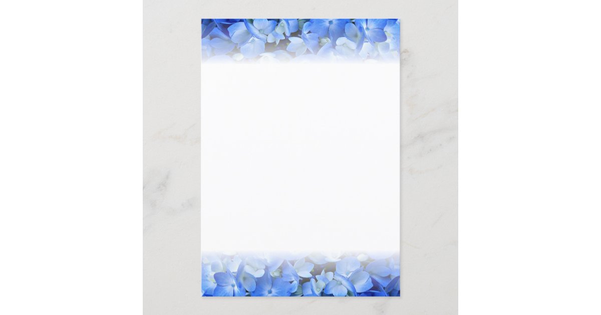Blue Hydrangea Floral Border Fan Program Paper | Zazzle