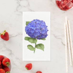 Blue Hydrangea Floral Botanical Art Paper Guest Towels