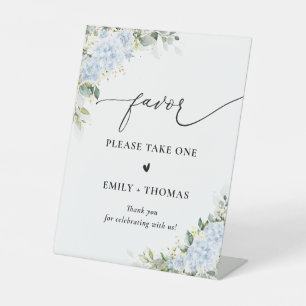 Blue Hydrangea Floral Bridal Shower Favor Sign