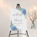 Blue Hydrangea Floral Bridal Shower Foam Board<br><div class="desc">Blue hydrangeas on a white background.  A perfect welcome greeting for all your bridal shower guests.  A perfect welcome for your special day.</div>