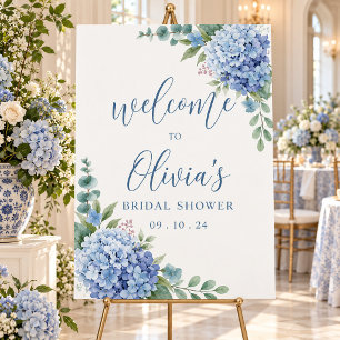 Blue Hydrangea Floral Bridal Shower Foam Board