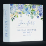 Blue Hydrangea Floral Bridal Shower Recipe Binder<br><div class="desc">Blue Hydrangea Floral Bridal Shower Recipe Binder</div>