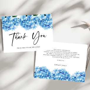 Blue Hydrangea Floral Bridal Shower Thank you