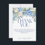 Blue Hydrangea Floral Bridal Shower Thank You Card<br><div class="desc">Elegant and feminine "something blue before I do" bridal shower design with watercolor-painted floral arrangements of blue hydrangea flowers,  greenery,  and white roses.</div>