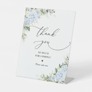 Blue Hydrangea Floral Bridal Shower Thank You Sign
