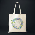 Blue Hydrangea Floral | Bridesmaid Tote Bag<br><div class="desc">Blue Hydrangea Floral | Bridesmaid Tote Bag Gift | Blue Watercolor Flowers</div>