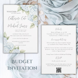 Blue Hydrangea Floral Elegant Wedding Invitation