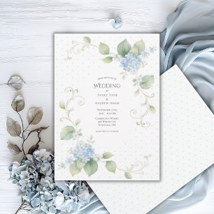 Blue Hydrangea Floral Elegant Wedding Invitation