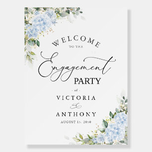 Blue Hydrangea Floral Engagement Party Foam Boards