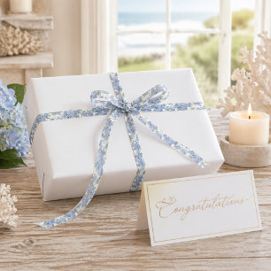 Blue Hydrangea Floral Gift Ribbon