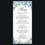 Blue Hydrangea  Floral Greenery Wedding Menu Card<br><div class="desc">For further customization,  please click the "customize further" link and use our design tool to modify this template.</div>