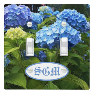  Blue Hydrangea Floral  Light Switch Cover