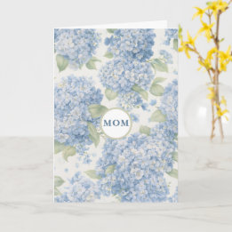 Blue Hydrangea Floral MOM Card Elegant Gift